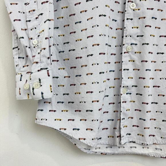 Soul of London Men's 14.5 Slim Fit White Casual Long Sleeve Button Down Shirt - Picture 7 of 11